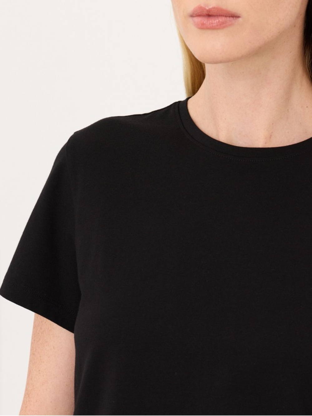 PACT Black Luxe Essential Tee + Cool Stretch Lounge Pant Set S